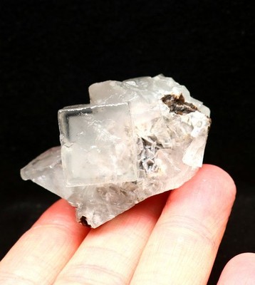 64.9gNatural white Phantom Cubic fluorite mineral specimen/xianghualing
