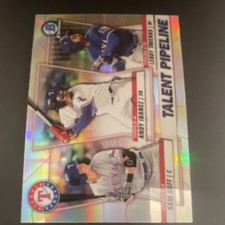 Topps Talent Pipeline Chrome Leody Taveras Andy Ibanez Sam Huff Rangers