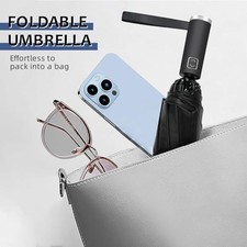 VOUUY 2-PACK TRAVEL UMBRELLA, UNBREAKABLE 10 RIBS, WINDPROOF -  BLACK/BLUE