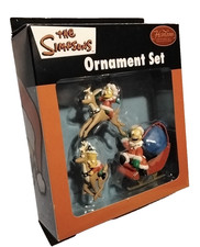 2005 The Simpsons Lisa Bart Homer Heirloom Ornament Collection of 3 NIB