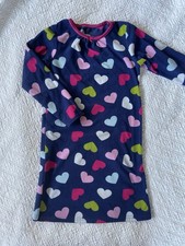 Carter's Girls  Fleece Nightgown Navy With Multicolor Hearts Size Medium EUC