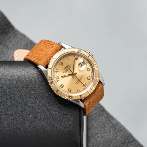 Rolex 36mm Datejust Turn O Graph Arabic Dial Watch 16263 1990 Year On Strap