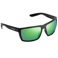 Bajio Stiltsville Sunglasses, Black Matte Frame, Green Mirror Glass Lens