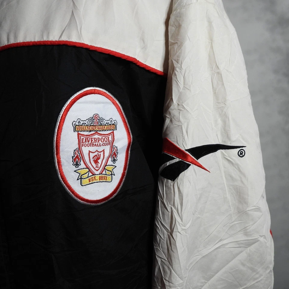 Liverpool FC Reebok Mens Black Training Rain Jacket | Vintage 90s Football Sz-L - Image 4 of 4