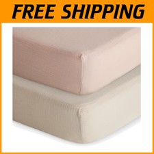 Breathable Muslin Crib Sheet Set 192 TC 28"x52" 2-Pack