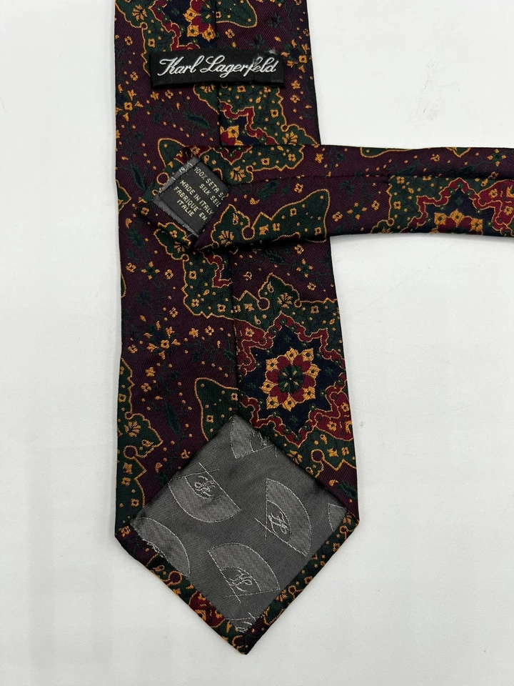 Corbata Karl Lagerfeld Hombre 100% Seda Italia Geométrica Multicolor W:3.5" L:56" Foto 4 de 4