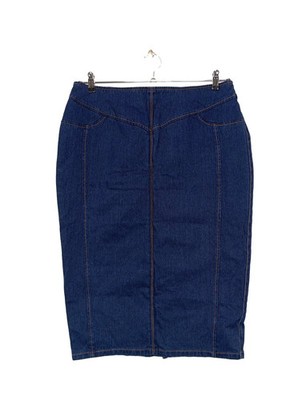 Marina Rinaldi Jeansrock Midirock Damen Baumwolle Blau Größe 44