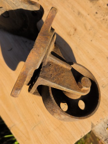Two Heavy Duty Service Caster Company Rebuildable Large Casters