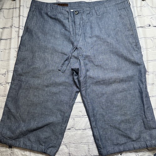 Perry Ellis Men’s Drawstring Linen Blend Shorts Preppy 16.5” Inseam - Size 36