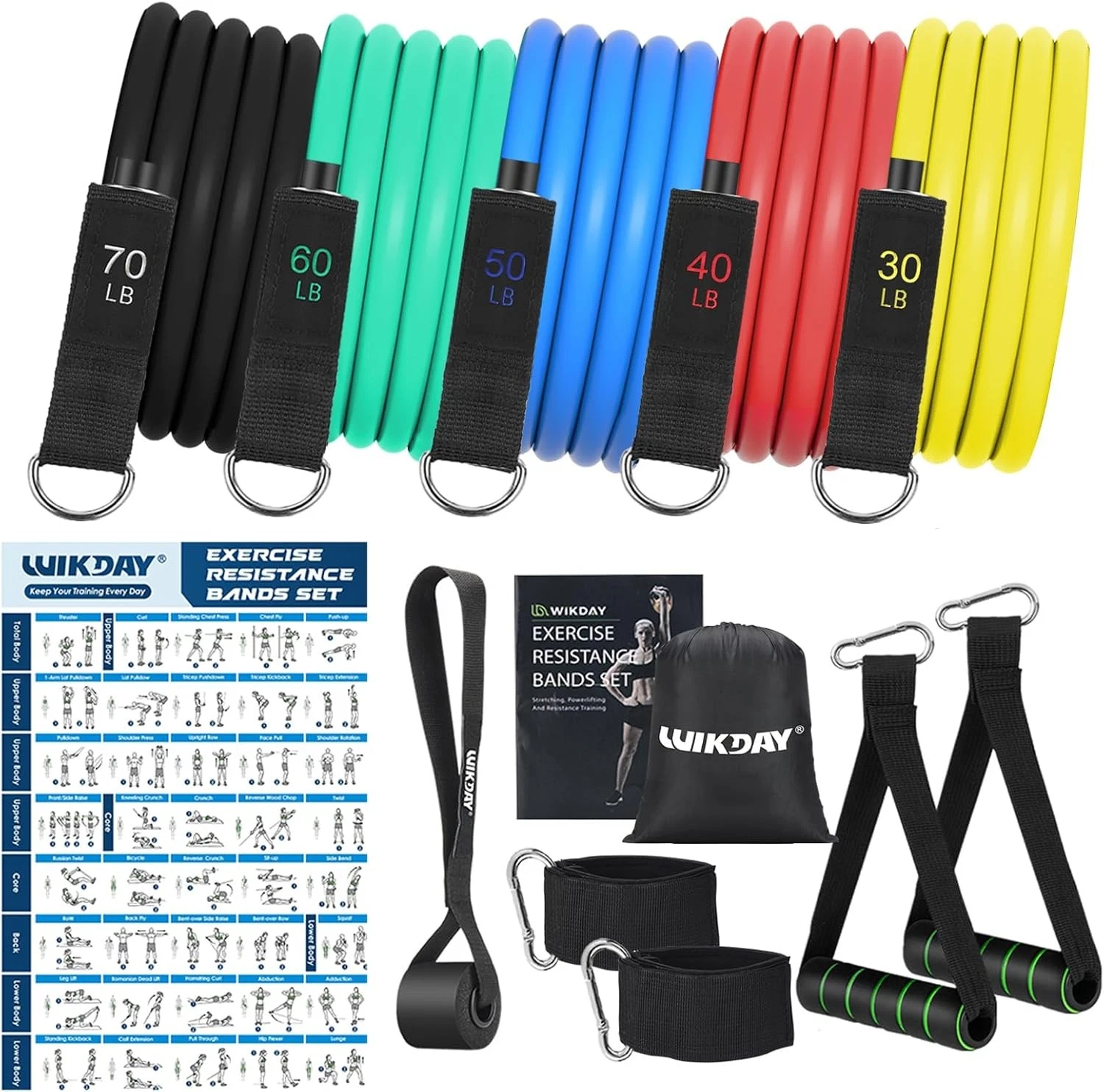Handle Resistance Bands Full Body Fitness Workout