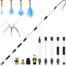 16FT Reach Gutter Cleaner, Gutter Cleaning Tools from the Ground with 3/4" Brass