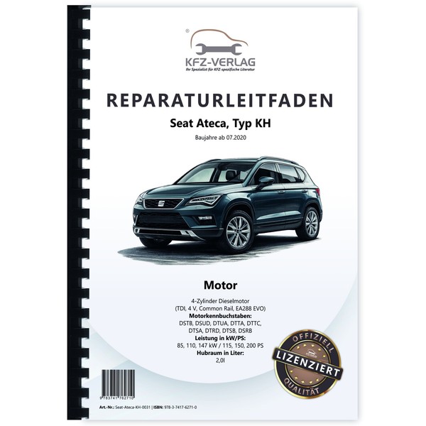Seat Ateca KH Ab 2020 4-Zyl. 2,0L Dieselmotor TDI 115-200 PS Reparaturanleitung-image