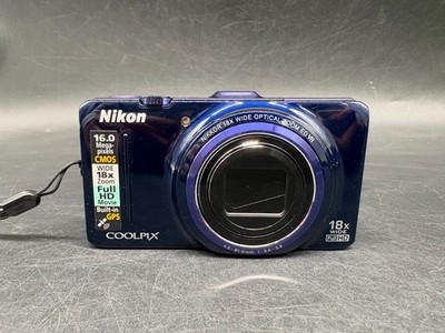 Nikon COOLPIX S9300 Digitalkamera Blau FULLHD  16MP 18x Zoom GPS Kompakt