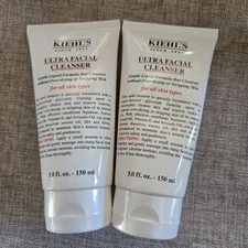 2 Pk Kiehl's Ultra Facial Cleanser 5.0 Fl. oz. Brand New For All Skin Types
