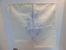 2 Vintage Stamped Embroidery Napkins Floral Design