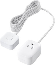 Extension Cord with Switch On/Off Plug, 6FT Flat Braided Outlet Power Cable, 3 P