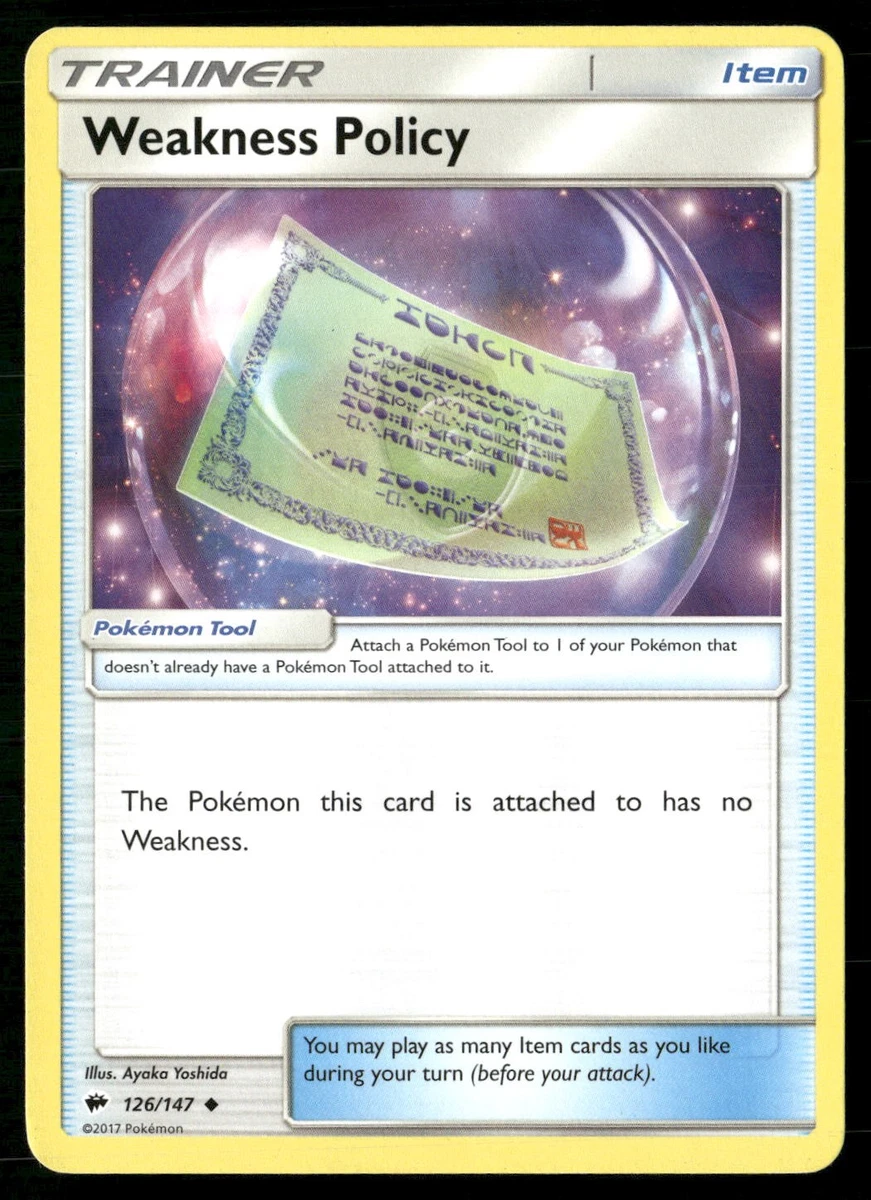 weakness policy pokemon card 126/147 Reverse Holo The Pokmon this card is attached to has no Weakness Weakness Policy Pokmon TCG Cards