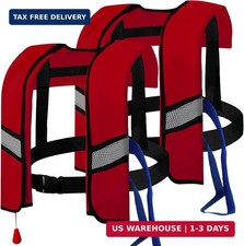 2-Pcs Automatic Inflatable Life Jacket,Adjustable Nylon Swim Vest with CO2 Infla