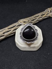 Handmade Sterling Silver Black Onyx Teardrop Statement Ring Size 8