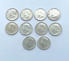 1964 J F Kennedy Half Dollars Lot of 10 90% Silver