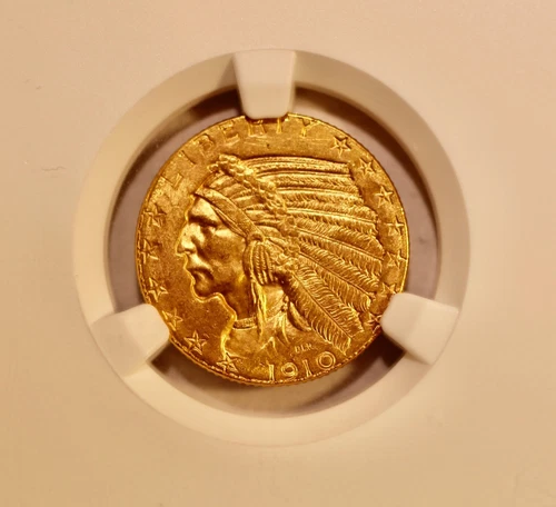 1910 $5 Gold Indian Half Eagle MS 64 NGC