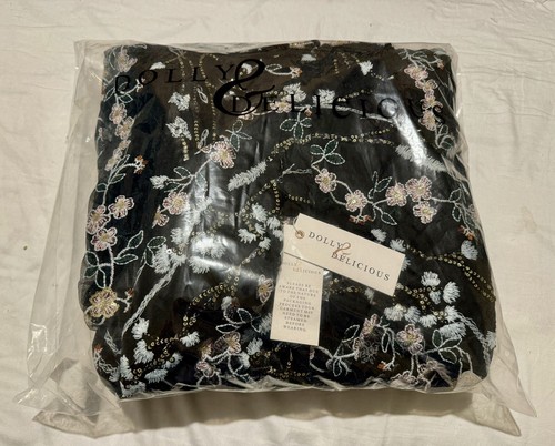 Dolly & Delicious Floor-length Long Black Floral Dress Size 18 New In Package - Picture 1 of 6
