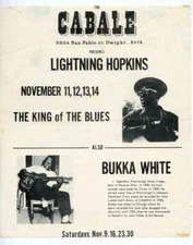 Lightnin Hopkins, Bukka White 1963 UC Berkeley Blues Poster California J6901