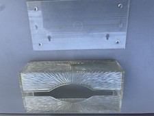 Vintage MCM Clear Acrylic Lucite STARBURST Tissue Box Holder 10 1/2" x 5 1/2