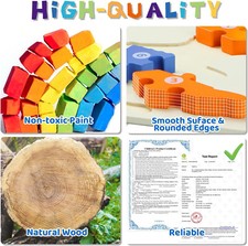 Dinosaur Puzzles for 1 Year Old, Wooden Puzzles for Toddlers 1-3