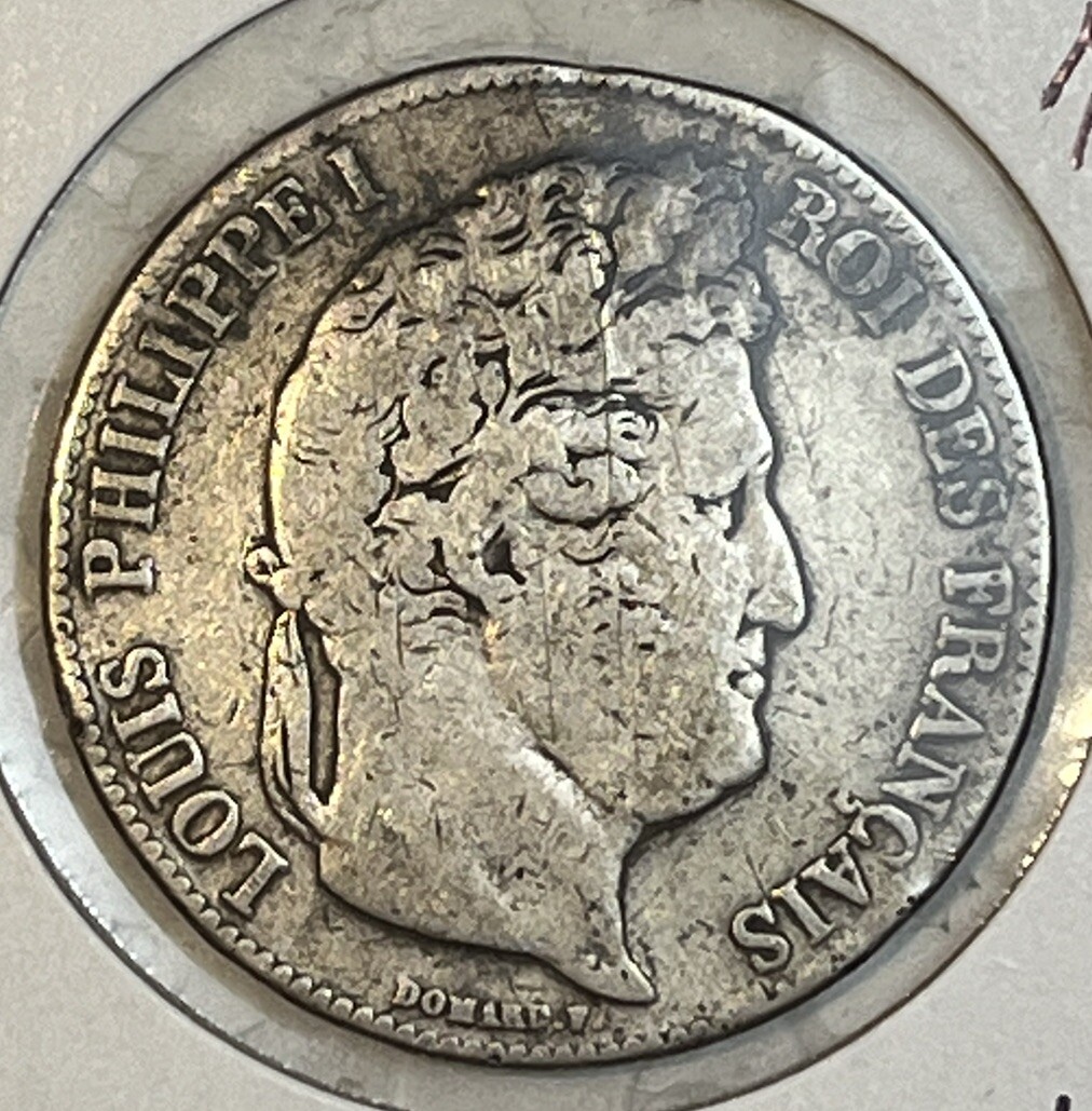 フランス Francs 銀貨　5FRANCS 2FRANCS 1FRANCS France 1837 A Silver Five 5 Francs Very Fine VF Condition