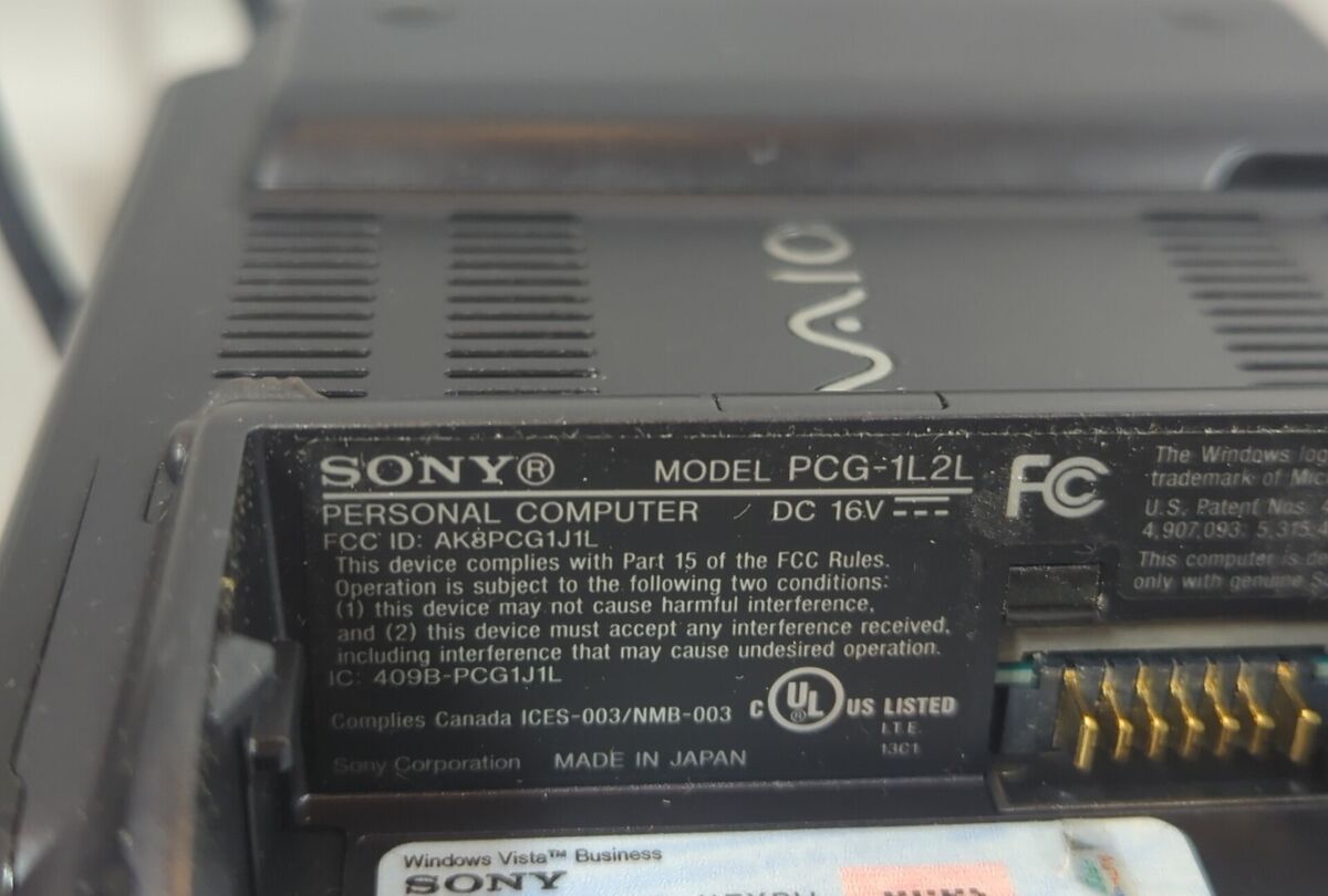 Sony VAIO UX VGN-UX380CN w/ Battery & Dock 4.5 Sony VAIO UX VGN-UX380CN w/ Battery & Dock 4.5
