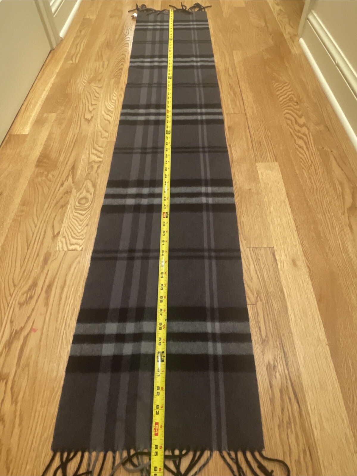 Enzo Mantovani Cashmere Blend Scarf Black Plaid