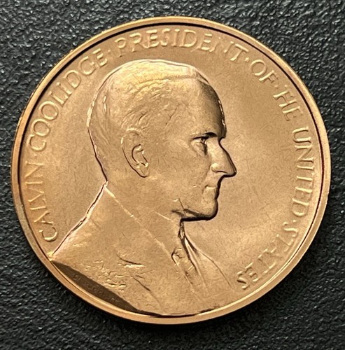 President Calvin Coolidge 1923 Presidential Vintage USA Token Medal - Picture 3 of 10