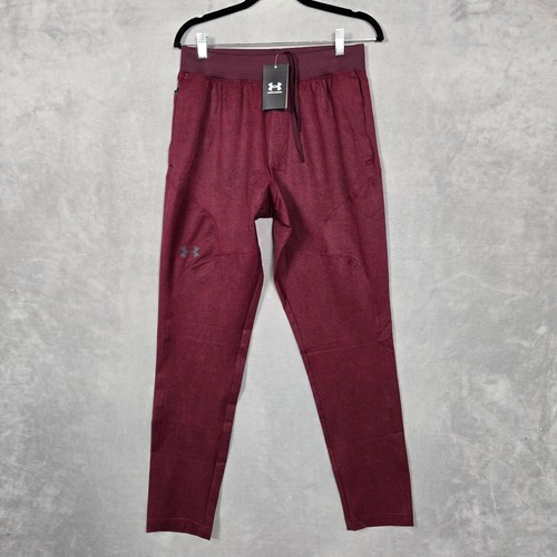Under Armour Unstoppable Joggers Men Medium Maroon Red Fitted Athletic Pants NWT