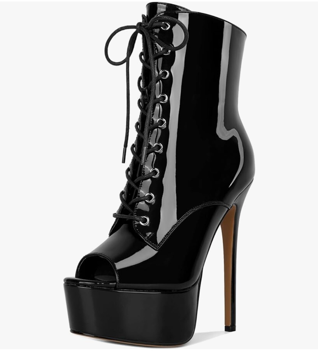 YODEKS Women Ankle Boots Platform Stiletto Heel Boots Peep Toe