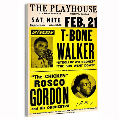 1953 T-Bone Walker - Rosco Gordon The Playhouse Movie Poster or Canvas