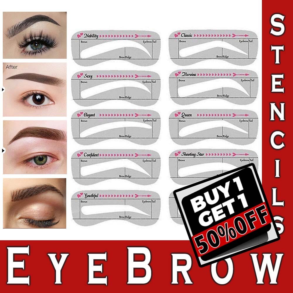 10pcs Eyebrow Stencils Shaper Perfect Brow Definer Grooming Kit Make Up Template | eBay 10pcs-eyebrow-stencils-shaper-perfect-brow-definer-grooming-kit-make-up-template-ebay