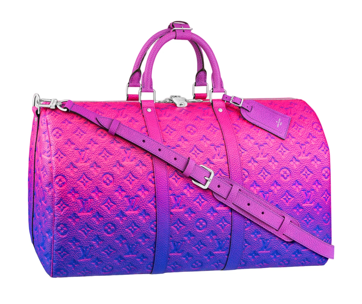 Louis Vuitton Keepall Bandouliere 50 Blue Pink Taurillon Weekend