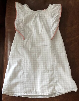 Adorable M&E Mila And Emma Gray White Gingham Dusty Rose Pom Pom Trim Lined 5T