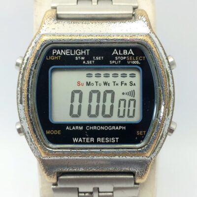 Seiko Alba Quartz Y736-4A40 Pane Light Alarm Chronograph Men's