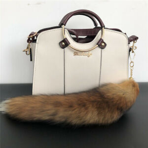 Soft Real Genuine Fur Tail Keychain Bag Charm Handbag Accessories Cosplay Toy