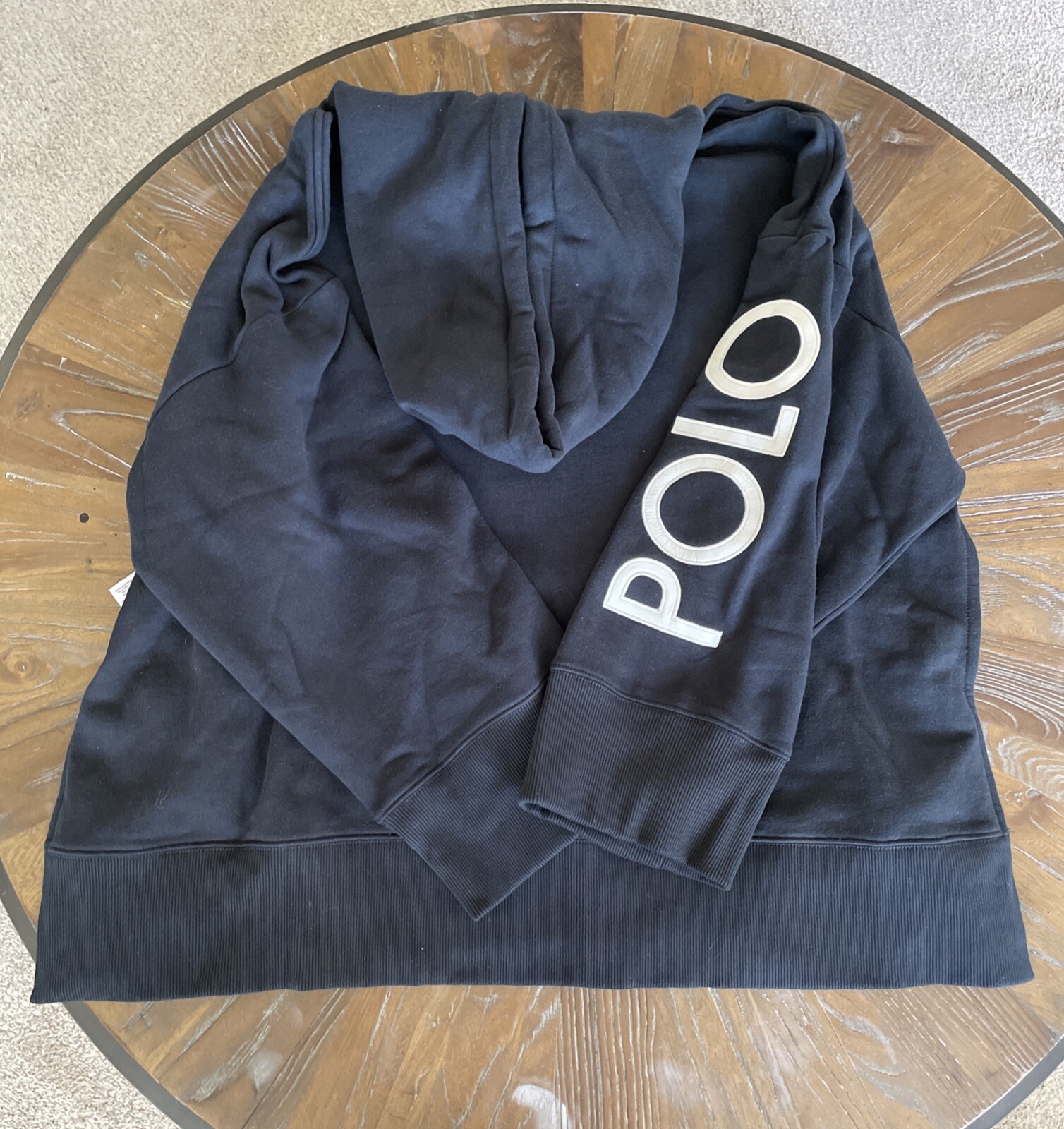 Polo Ralph Lauren oversize grande pony logo pile felpa nera donna taglia M L nuova con etichetta