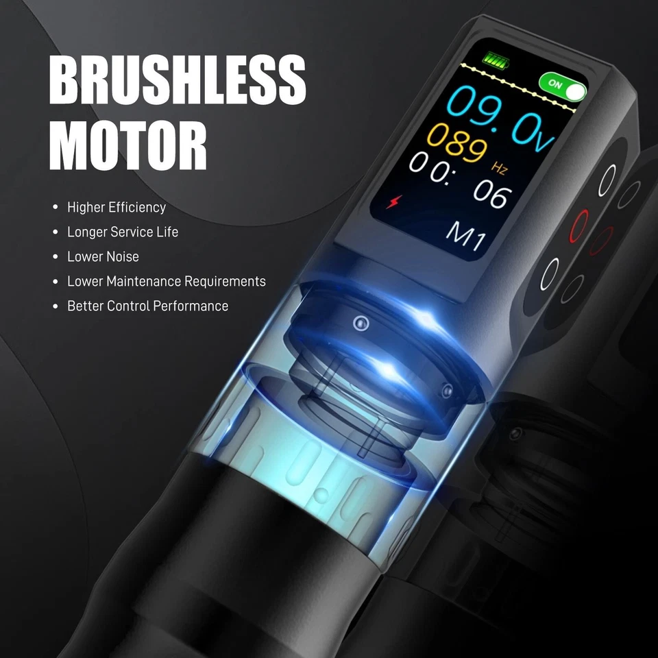 Wireless Tattoo Kit Complete Rotary Pen Machine Power Needles Ink Transfer Paper - image 4 of 4