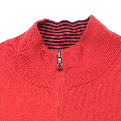 Brooks Brothers Quarter Zip Sweater Pullover Men 2XL Red Supima Cotton Mock Neck - Picture 5 of 8