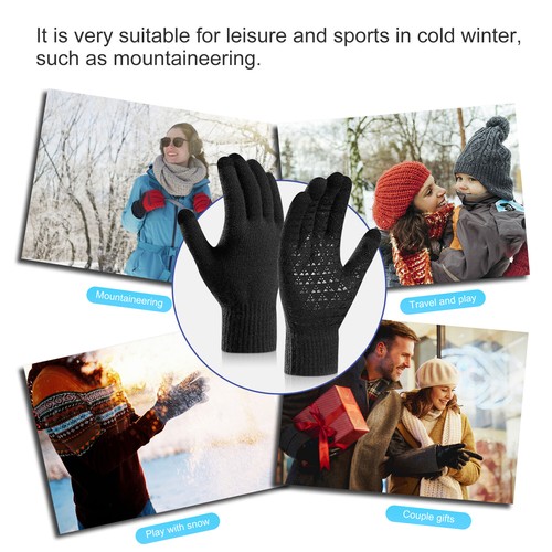 Winter Wool Warm Knitted Touch Screen Glove Mobile Phone Knitted Gloves MenWomen - Picture 25 of 107