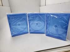 THREE  MINT SEALED OEM PS4 Blue Replacement Game Case Genuine Sony PlayStation 4