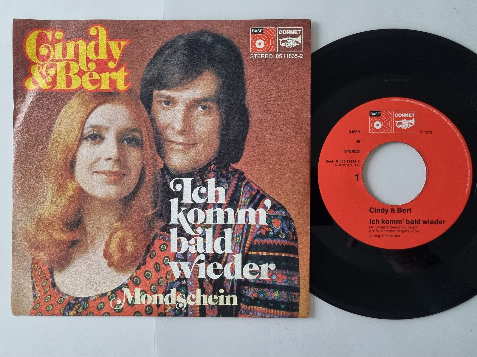 Cindy & Bert - Ich Komm' Bald Wieder 7'' Vinyl Germany