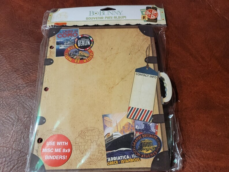 Bo Bunny Souvenir Mini Travel Suitcase Scrapbook Album