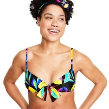 Tabitha Brown for Target - SIZE XSS (00) - Lemon Print Tie-Front Bikini Top