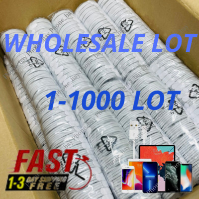 Bulk Lot 3Ft 6Ft USB Cable For Apple iPhone 14 13 12 11 XR XS 8 7 Charger Cord